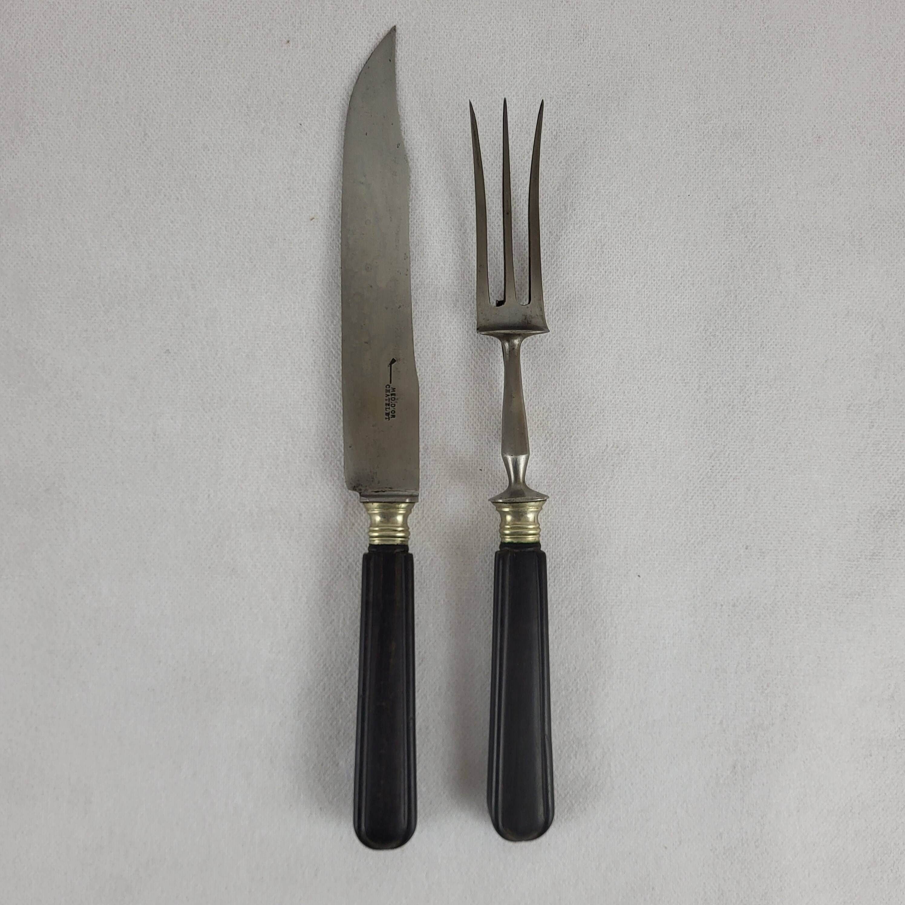 Ebony leg of lamb cutlery with steel blade
