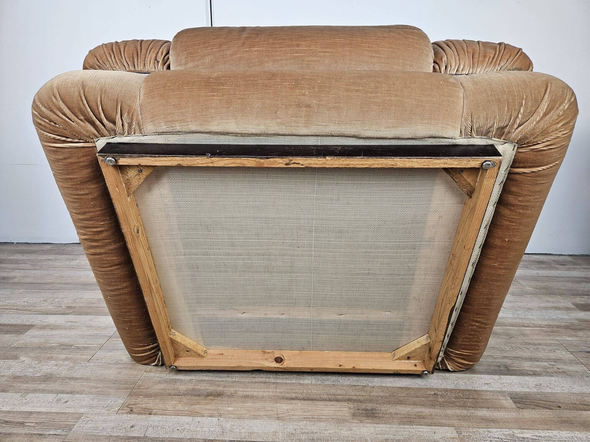 Fauteuil en tissu et acier tubulaire, années 1970