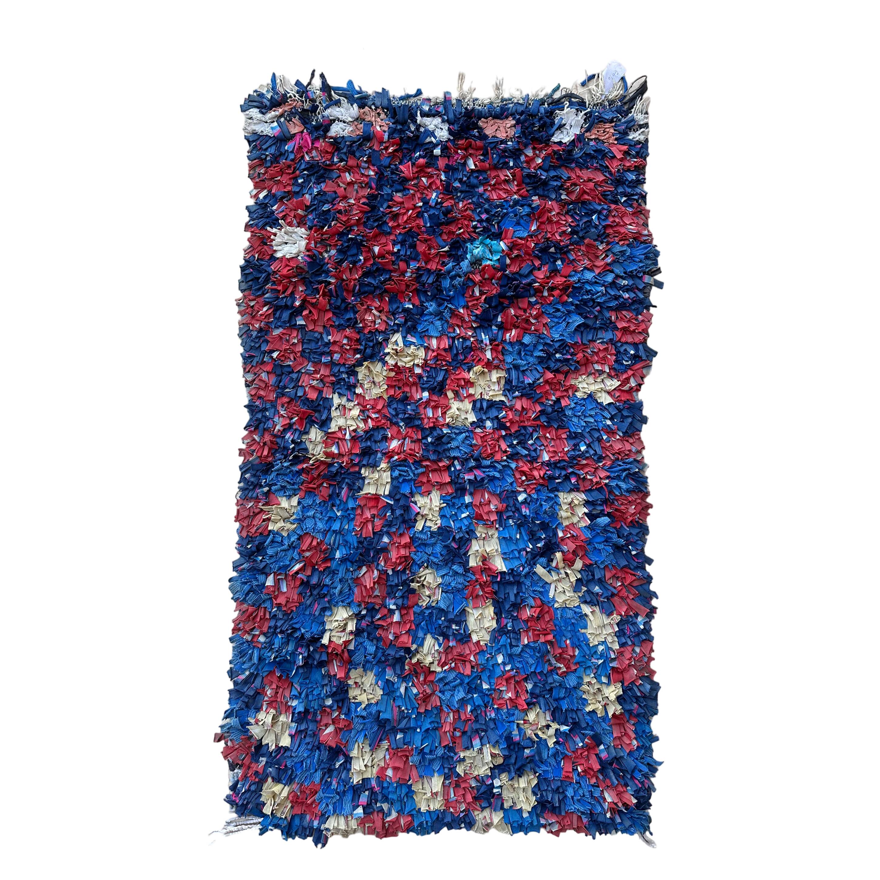 Colorful Boucherouite Moroccan rug - 86 x 152 cm