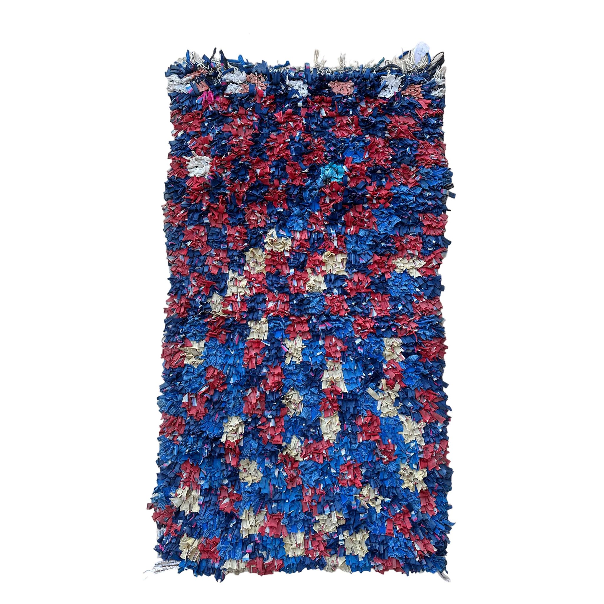 Tapis Marocain  Boucherouite coloré - 86 x 152 cm