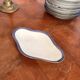 Plate, Ramekin, Salad Bowl 23cm, Limoges Porcelain, Blue and Gold, Betoule