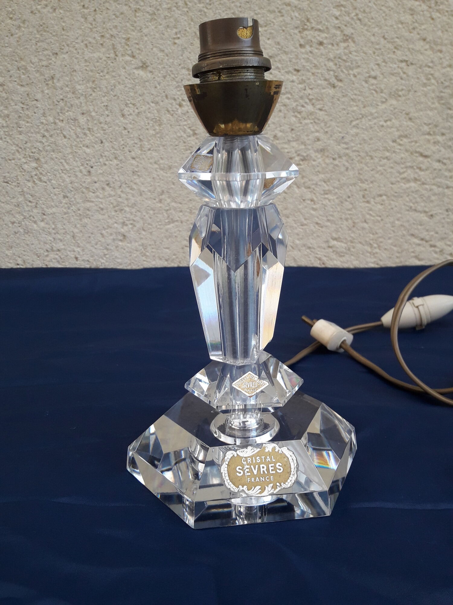 Pair of crystal lamp feet of Sèvres h 20 cm