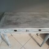 Desk / console painted and patinated 2 drawers