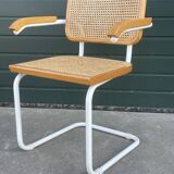 Cesca model B64 chair with armrests in white Design