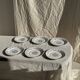 Set of 6 vintage dessert plates made in Poland with a plant motif.