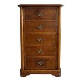 Ensemble chiffonnier en noyer : 1 pièce avec 5 tiroirs