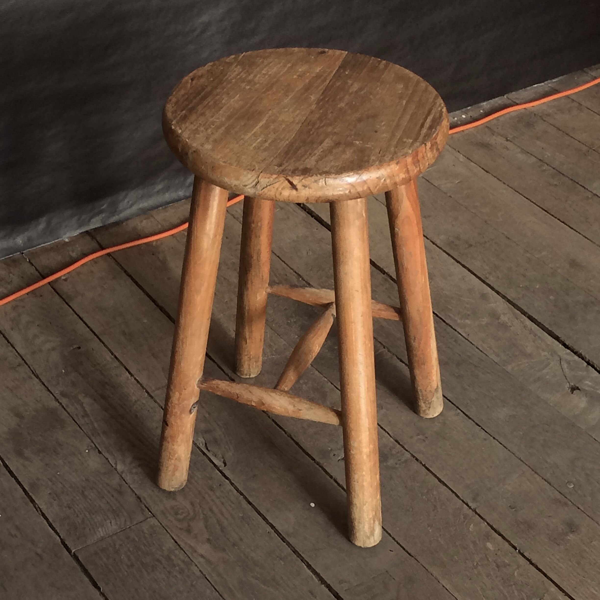 Wooden alpine-style stool