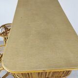 Vintage rattan bar and stools