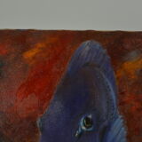 Huile sur toile poisson chirurgien bleu