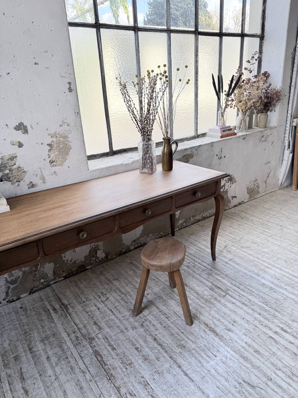 Console bureau en chêne 1960
