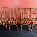 4 vintage wicker and rattan chairs 1970