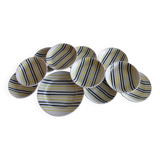 Set of 10 hollow plates and 1 striped dish mills of wolves