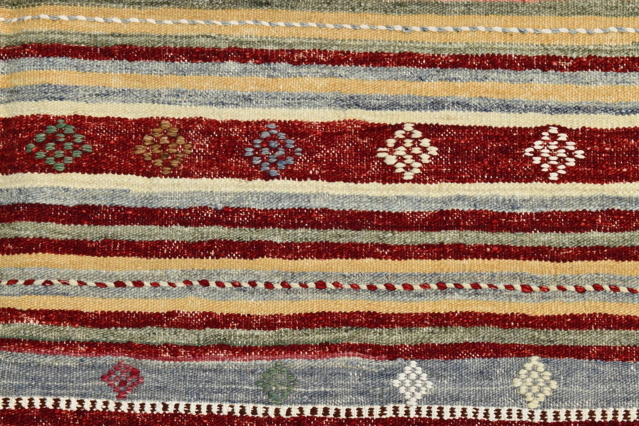 Tapis Kilim moderne rouge doux 5x7, 156x224 cm