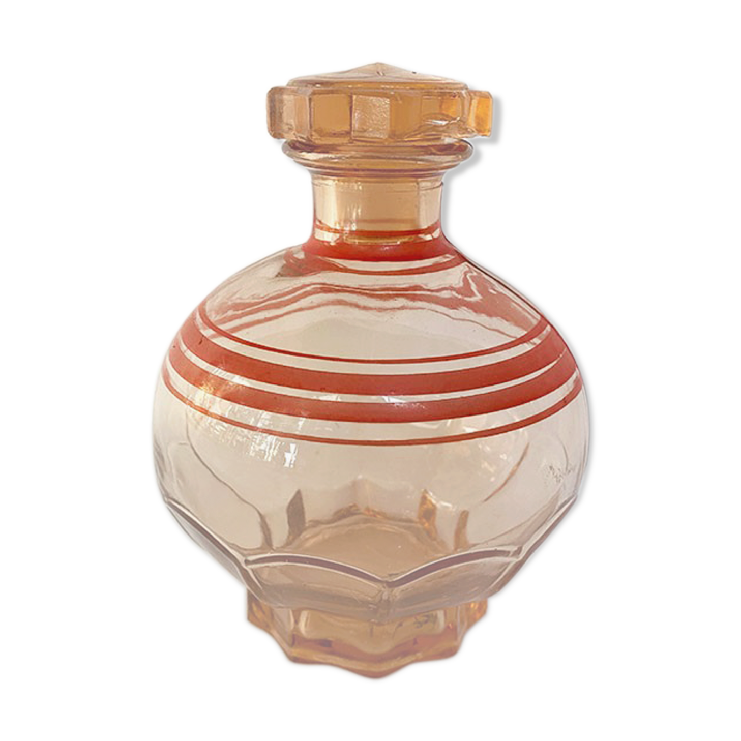 Old pink and red edict carafe