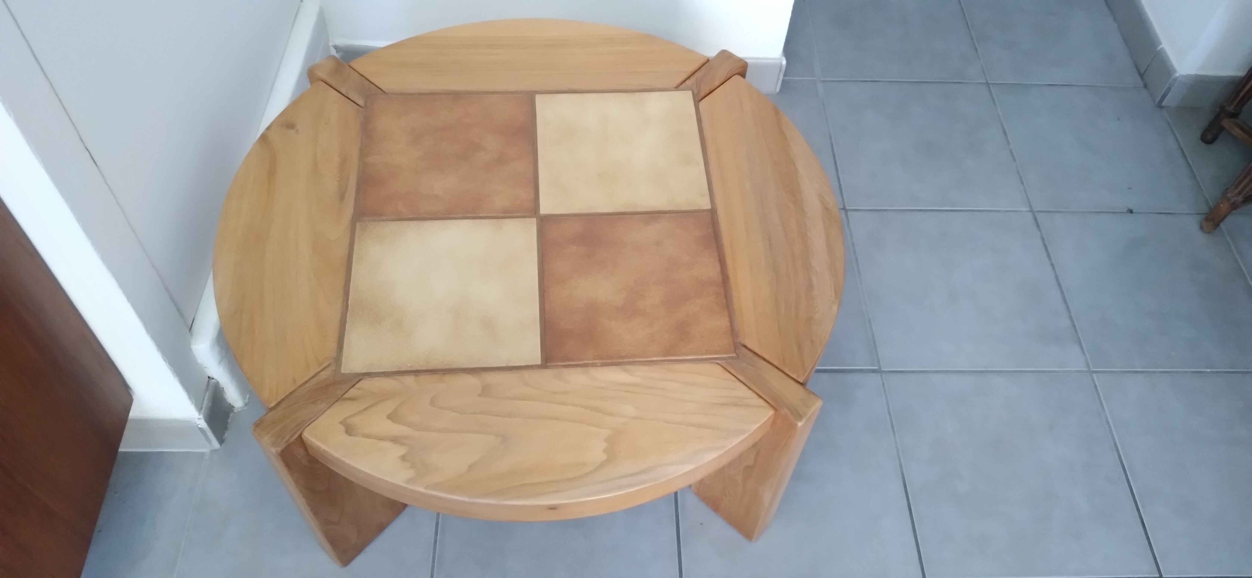 Solid elm coffee table 1970