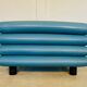 Chaise lounge suédoise vintage rétro en cuir turquoise