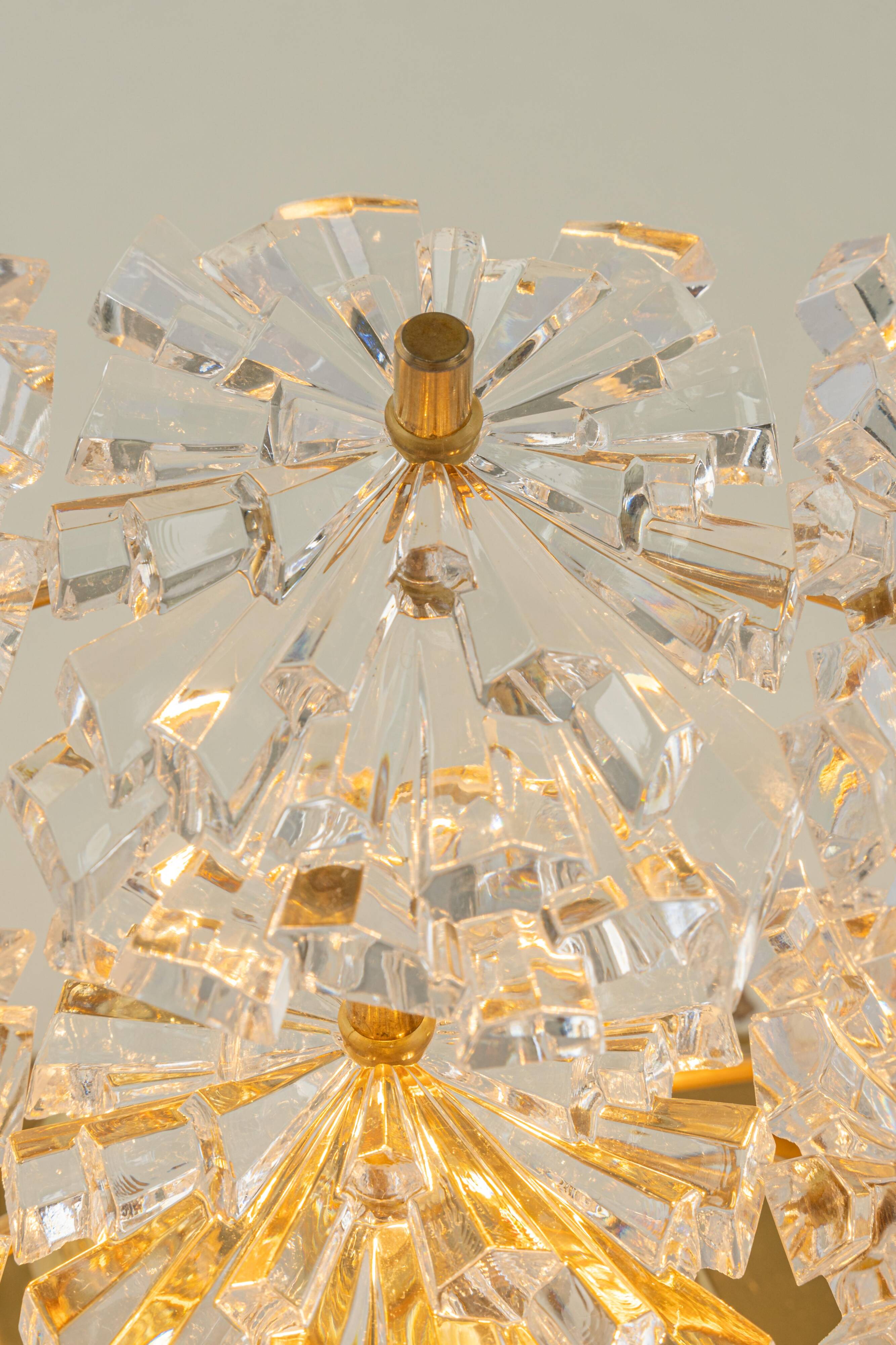 pair of crystal wall lights by Kinkeldey, Germany, 1970s.