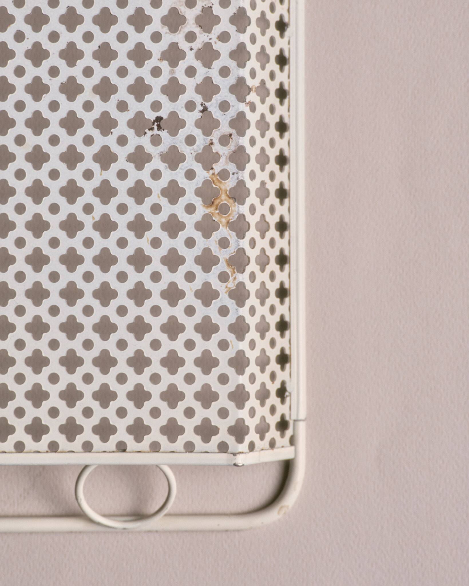 Perforated white metal tray, Mathieu Matégot, 1950s