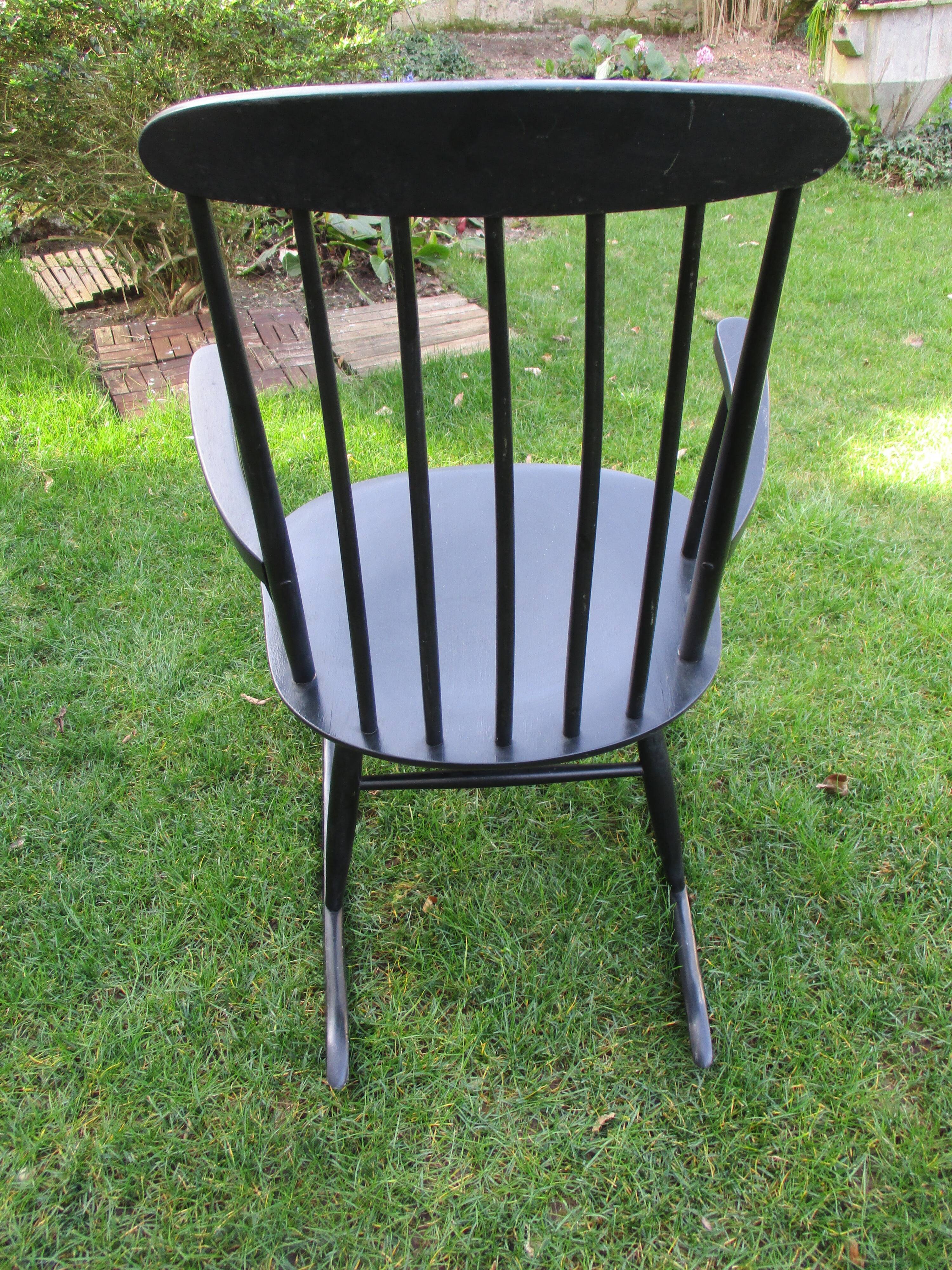 Black beech rocking chair, Stol Kamnik, 60s.