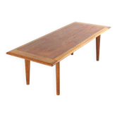 Table basse en teck avec chêne - moderne du milieu du siècle - vintage