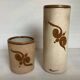 Pair of Mexican Tonala owl scroll vases