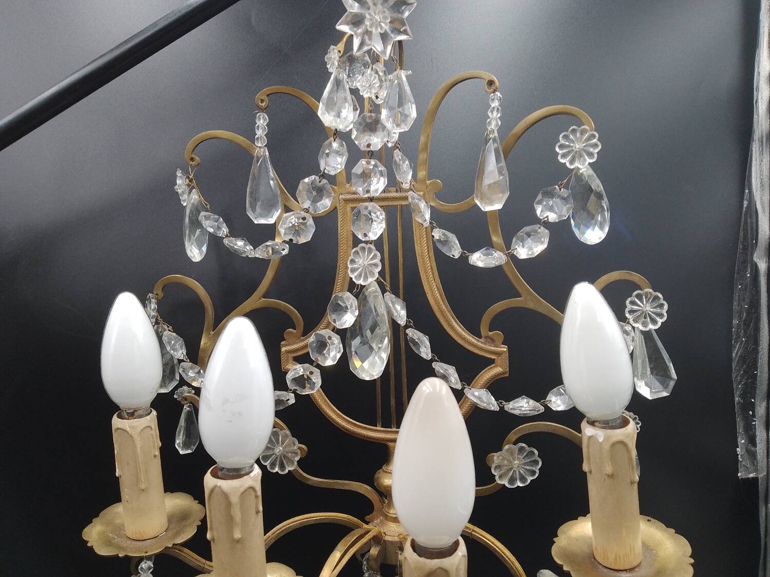 Lyre Garland Empire Tassels Wall Light 4 Lights Gilded Bronze