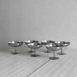 6 coupelles sur pied en inox mat