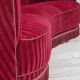 1960s, Danish 3-seater "Banan" sofa, original cherry-red furniture velour.