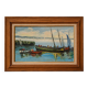 Animated marine scene – Oil on canvas signed V. Le T. (to be identified)