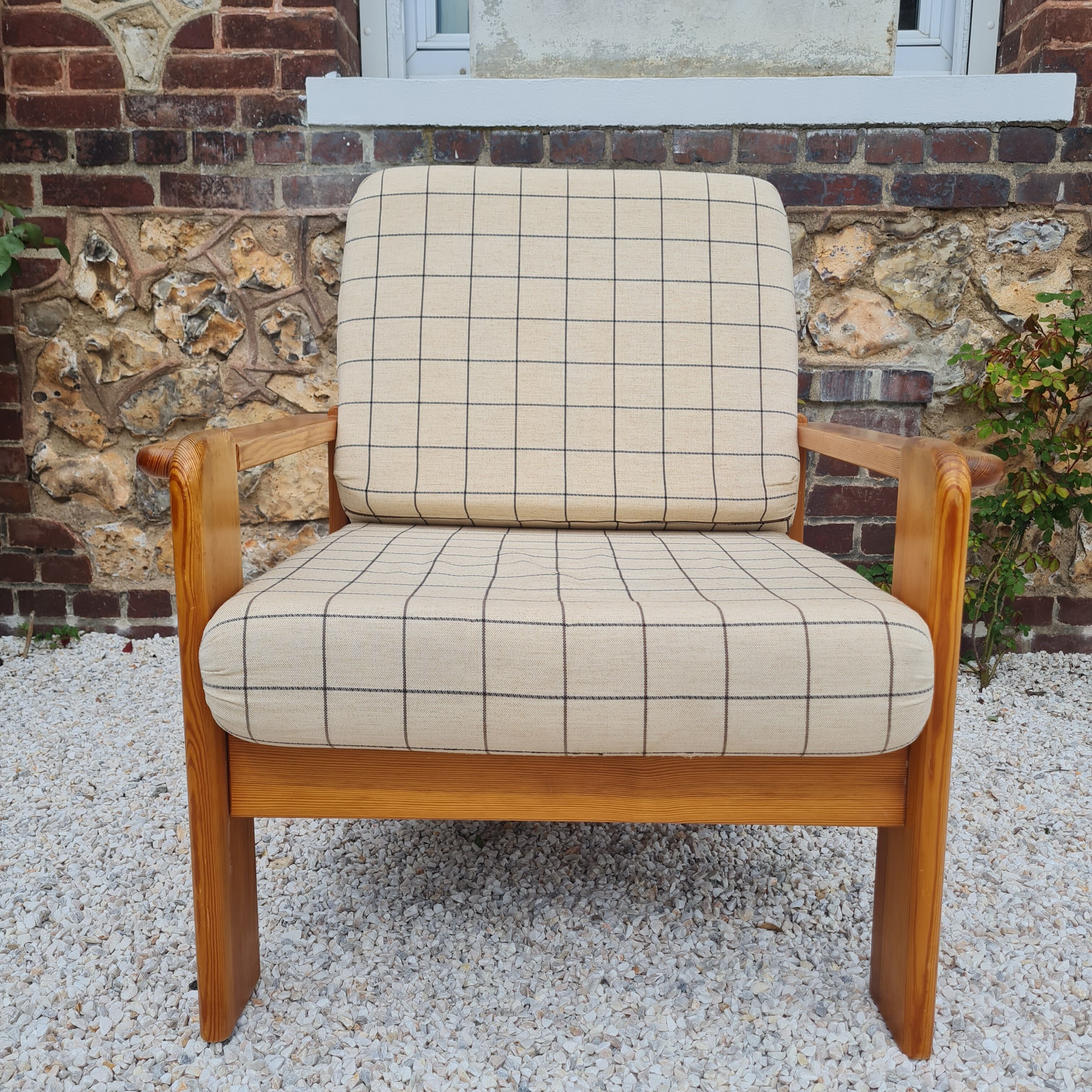 Fauteuil suédois en pin 1970