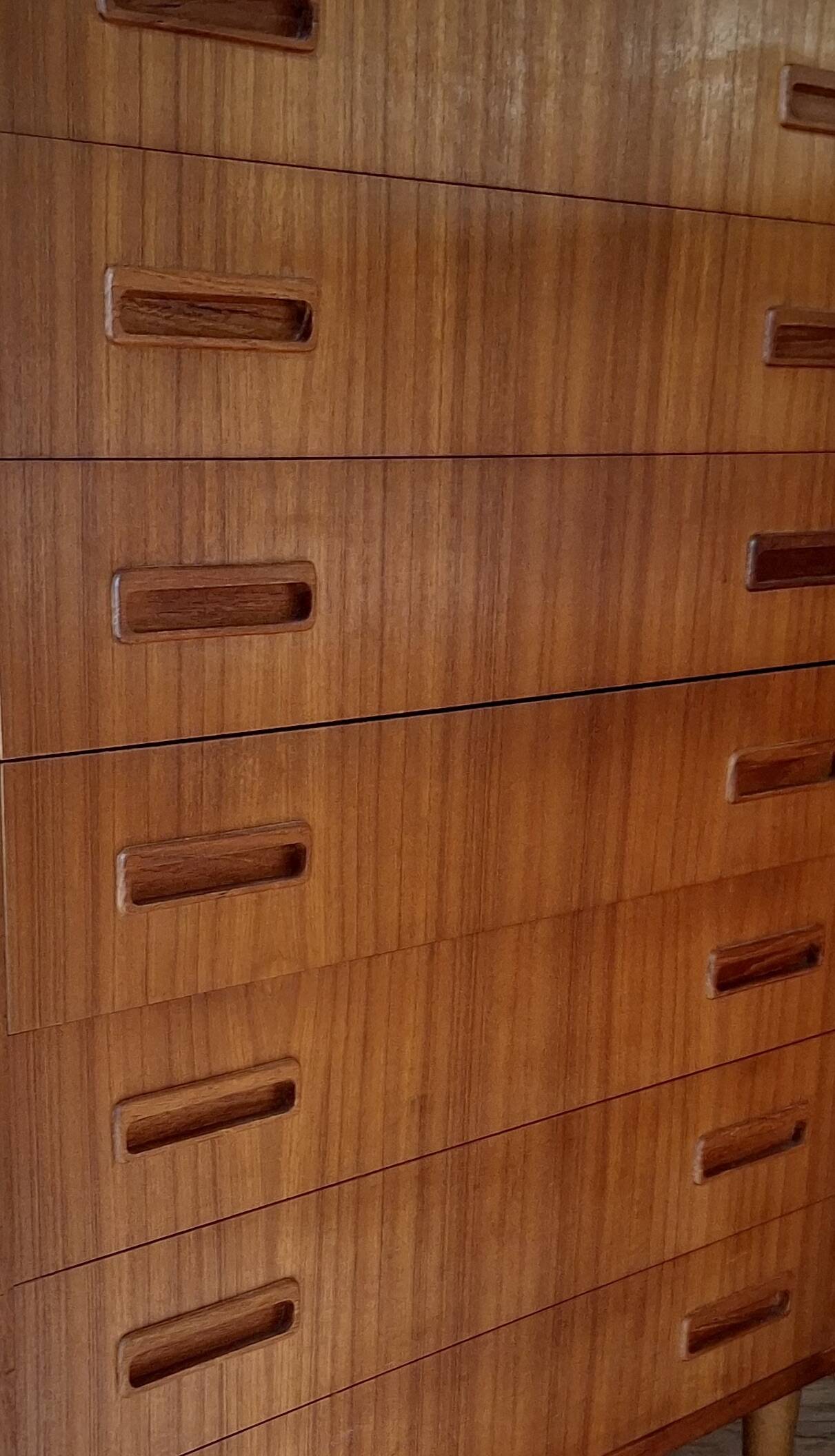 Danish teak chest of drawers by Borge Dam, 1960s