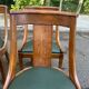 4 gondola chairs, Charles X restoration, solid wood and green leather, 19th century.