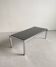 Table basse moderniste vintage des années 1970, chrome et granit