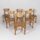 Lot de 6 chaises de salle à manger, Rainer Daumiller, bois de pin, années 1970