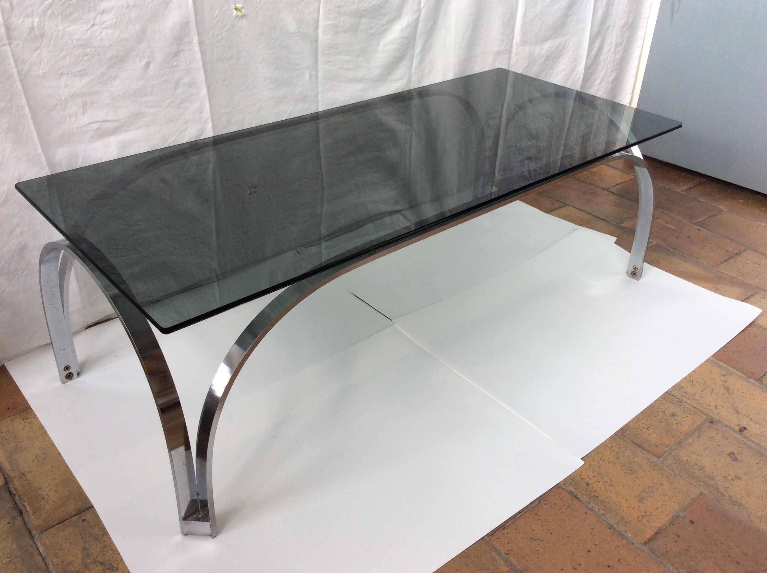 Vintage glass coffee table