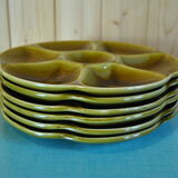Set of 6 oyster plates in Gien earthenware