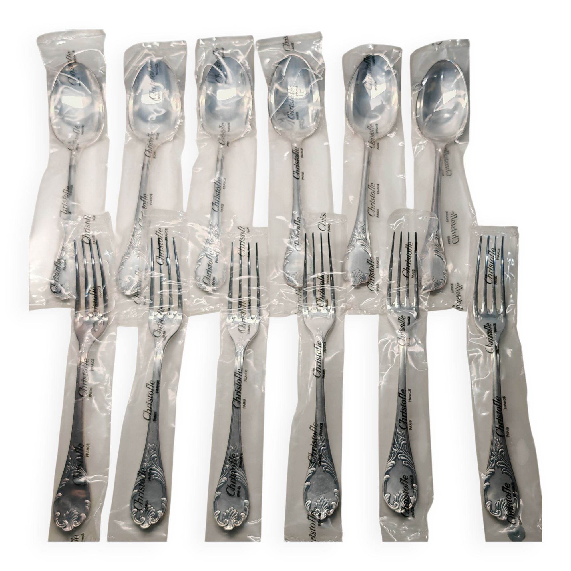Christofle Marly cutlery set (6 forks + 6 soup spoons)