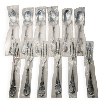 Christofle Marly cutlery set (6 forks + 6 soup spoons)