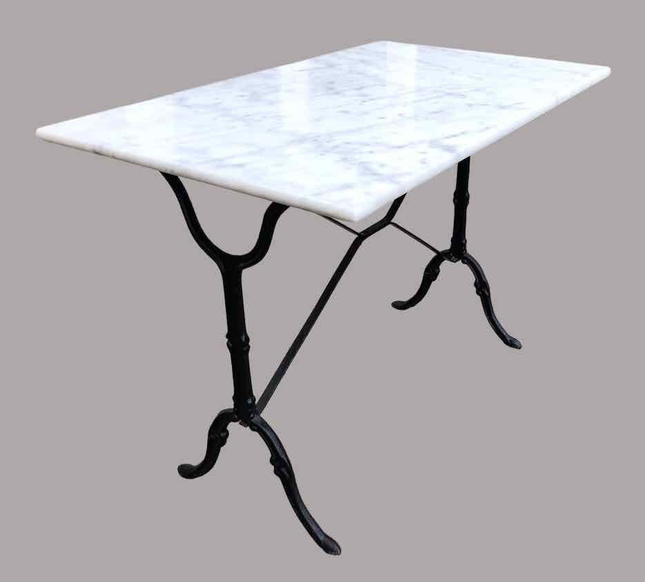 Marble and cast iron bistro table