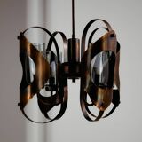 Brass and glass chandelier