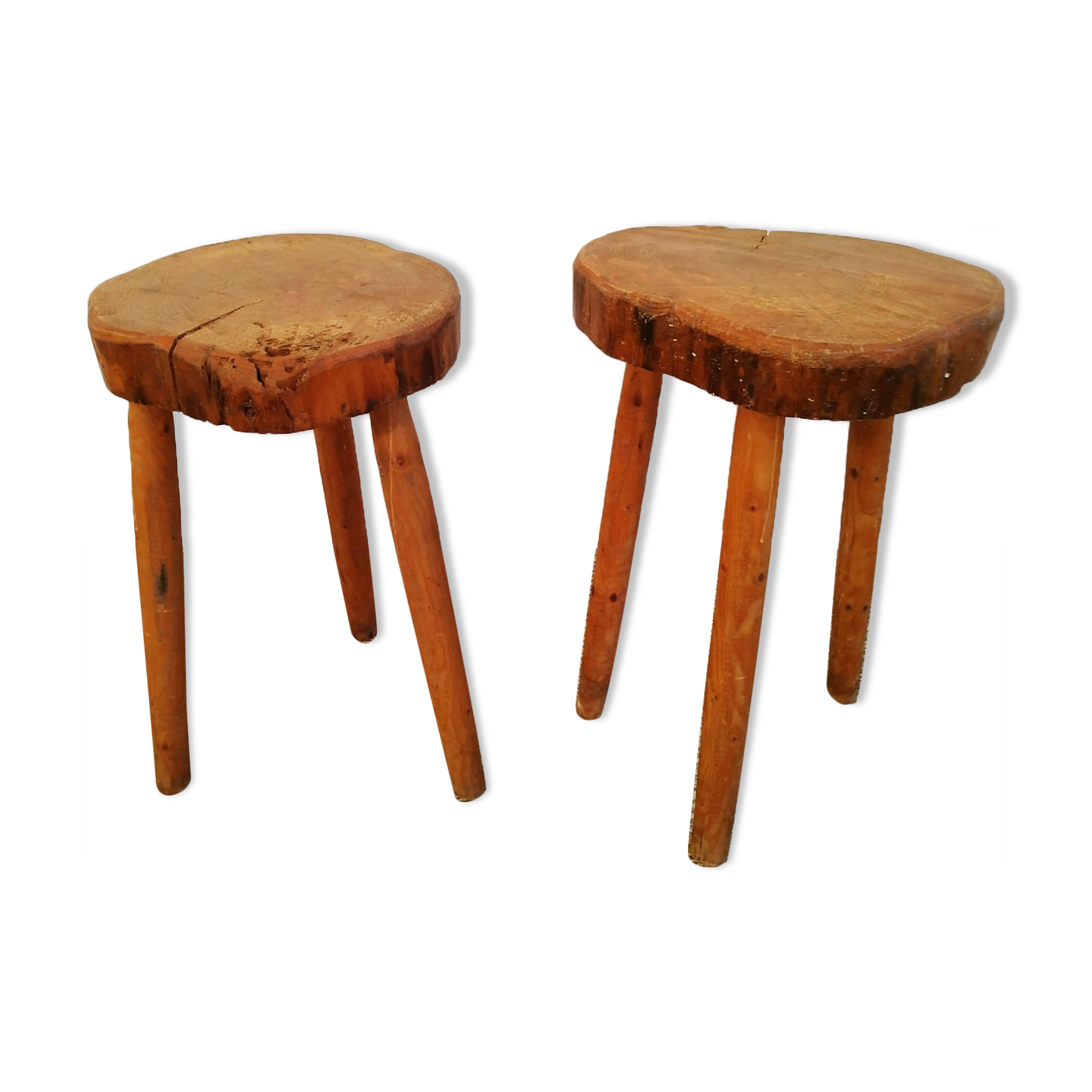 Pair of brutalist stools
