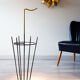 Umbrella door 50s black metal and brass