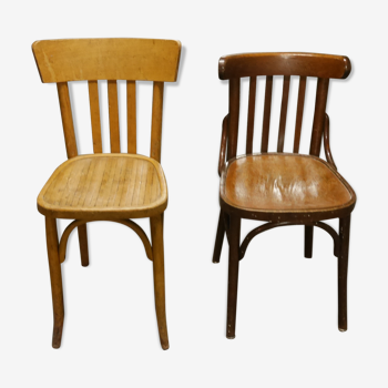 Vintage turned Brown wooden Bistro chairs