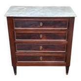 19th century Louis XVI mahogany and marble commode