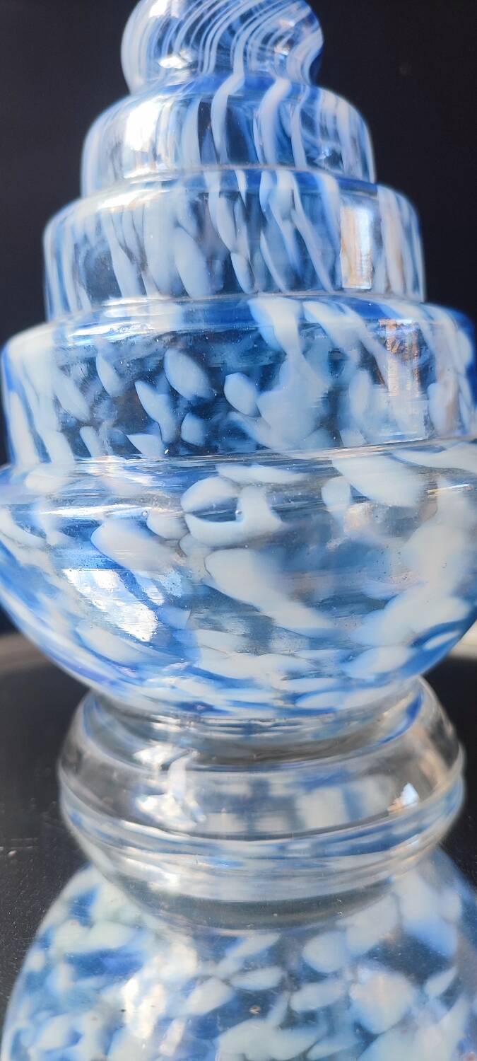 Blown glass bottle, Clichy glassworks, 20th century