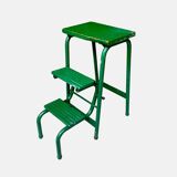 Vintage stepladder in green painted wood and steel
