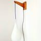 Vintage Tear Drop Wall Lamp in Teak and White Glass, Denmark, 1960s