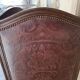 4-leaf wood and leather screen