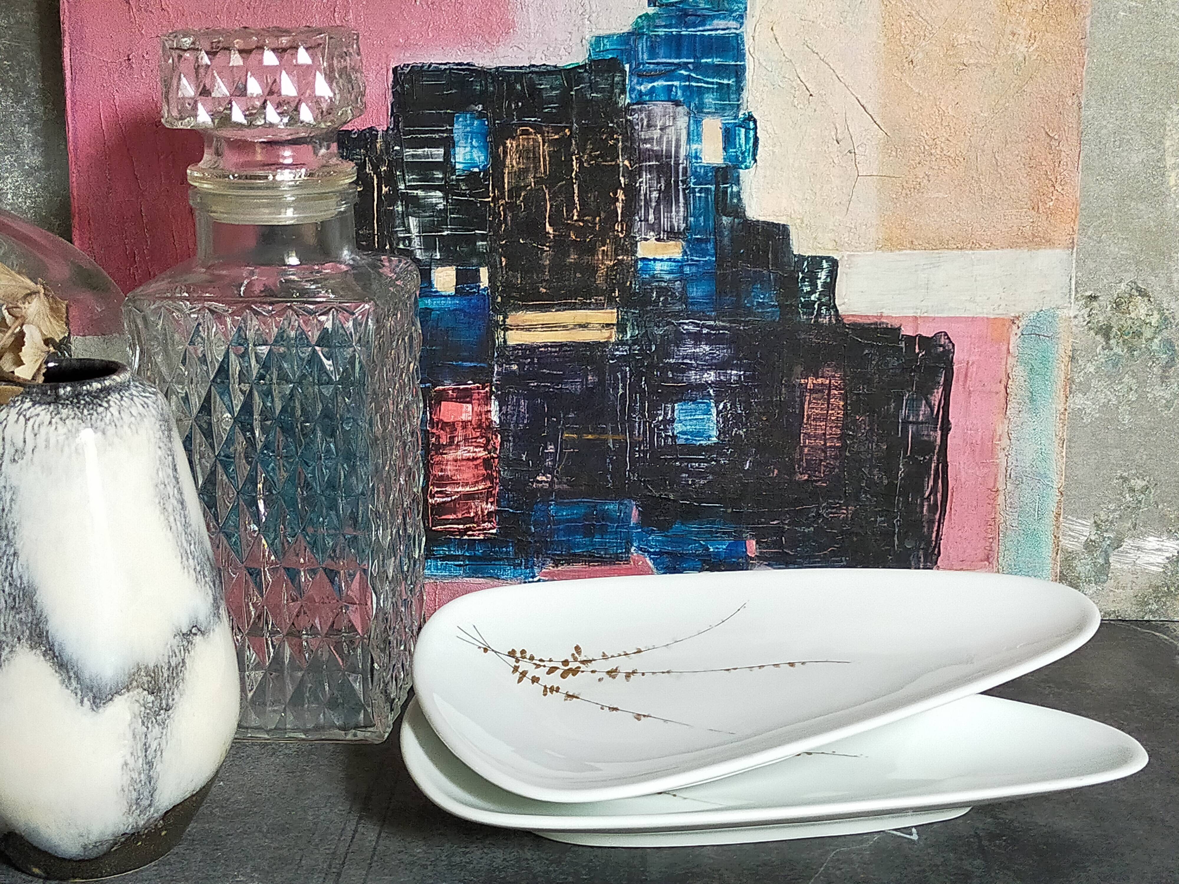 Duo de raviers porcelaine Royal Limoges vintages forme libre