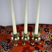 Vintage brass candlesticks Gusum Sweden 1980 x3